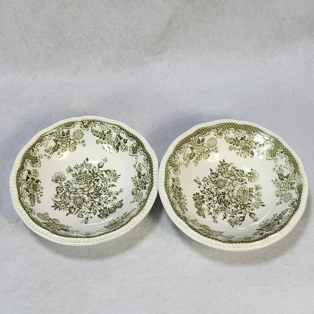 Kensington Balmoral 1801 Staffordshire Ironstone England Set 2 Bowls 6.5" - Picture 8 of 10
